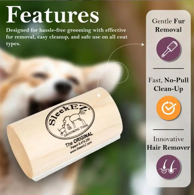 Sleekez Dog Brush for Shedding & Grooming, Deshedding Tool for Short & Long Haired Dogs, Dog Comb, 2.5 Inches,5 Inches, Long