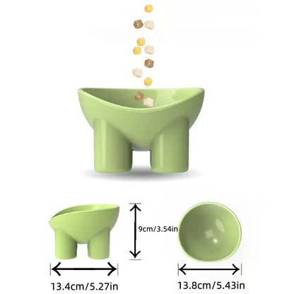 Elevated Pet Bowl Set Feeder with Neck Design, Anti-Tip Feature, Perfect for Cats & Dogs, Ideal for Food Water Snacks